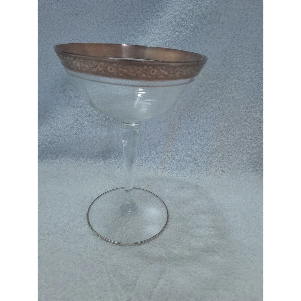 Tiffin-Franciscan 24 K Gold Rimmed 4 Champagne Glasses